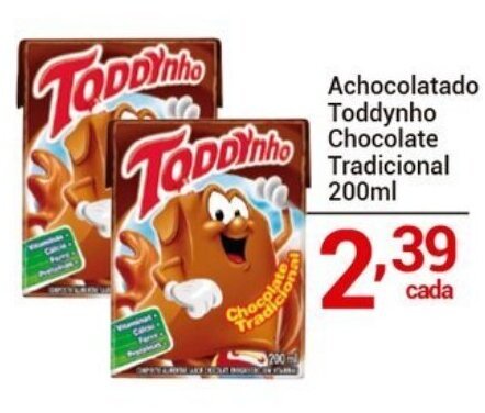 BEBIDA LÁCTEA TODDYNHO CHOCOLATE - 200ML oferta na Tatico