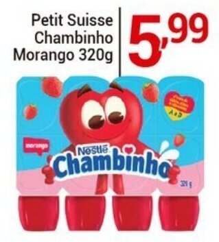 Petit Suisse Chambinho Morango 320g