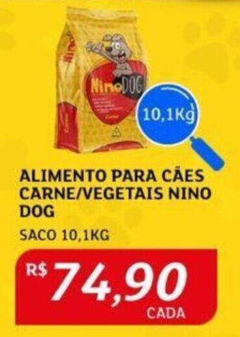 ALIMENTO PARA CÃES CARNE/VEGETAIS NINO DOG SACO 10,1KG