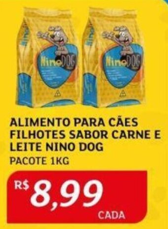 Assaí Atacadista ALIMENTO PARA CÃES FILHOTES SABOR CARNE E LEITE NINO DOG PACOTE 1KG oferta