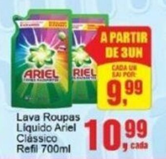 Negreiros Lava Roupas Liquido Ariel Clássico Refil 700ml oferta