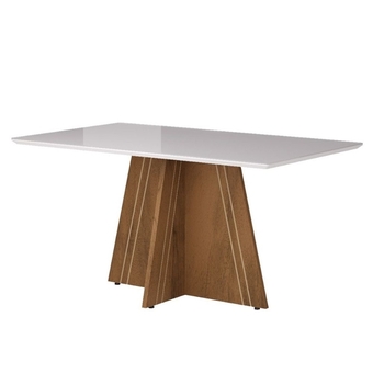 Benoit Mesa movale dublin light em mdf com tampo de vidro 160x90cm oferta