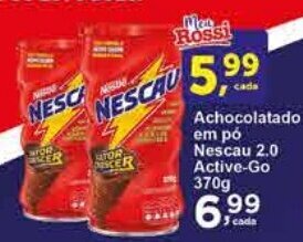 Rossi Supermercado Achocolatado em pó Nescau 2.0 Active-Go 370g oferta