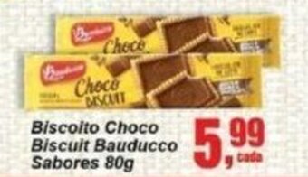 Negreiros Biscoito Choco Biscuit Bauducco Sabores 80g oferta