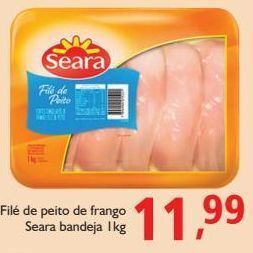 Supermercados ABC Filé de peito de frango seara bandeja 1kg oferta
