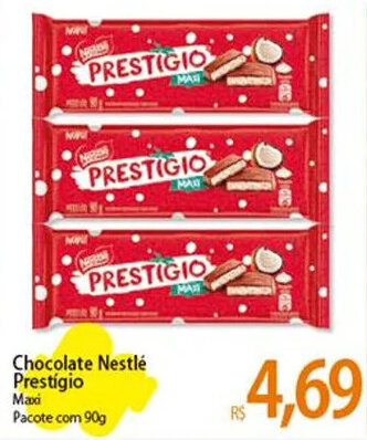 Chocolate Nestlé Prestígio Maxi Pacote com 90g