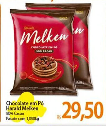Atacadão Chocolate em Pó Harald Melken 50% Cacau Pacote com 1,050kg oferta