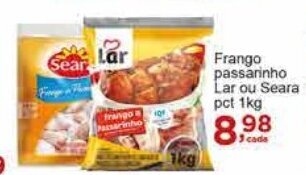 Rossi Supermercado Frango passarinho Lar ou Seara pct 1kg oferta