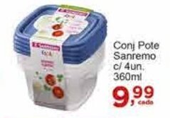 Rossi Supermercado Conj Pote Sanremo c/ 4un. 360ml oferta