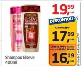Tenda Atacado Shampoo elseve 400ml oferta