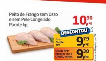 Tenda Atacado Peito de frango sem osso e sem pele congelado pacote kg oferta