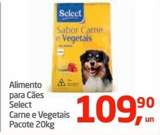 Tenda Atacado Alimento para cães select carne e vegetais pacote 20kg oferta