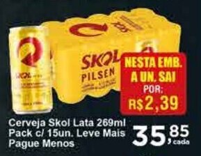 Rossi Supermercado Cerveja Skol Lata 269ml oferta