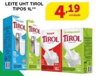 Roldão LEITE UHT TIROL TIPOS 1L** oferta