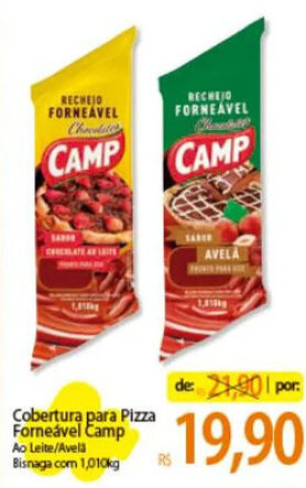 Atacadão Cobertura para Pizza Forneável Camp Ao Leite/Avelä Bisnaga com 1,010kg oferta