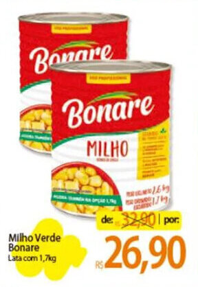 Atacadão Milho Verde Bonare Lata com 1,7kg oferta