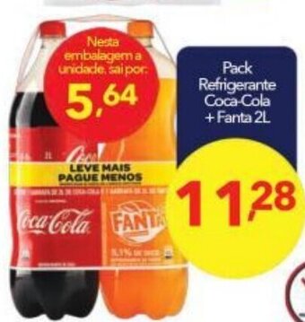 Lopes Supermercados Pack Refrigerante Coca Cola + Fanta 2L oferta