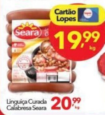 Lopes Supermercados Linguica Curada Calabresa Seara 1kg oferta