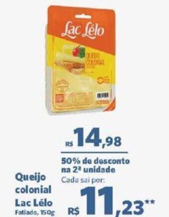 Queijo colonial Lac Lélo Fatiado, 150g