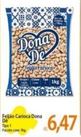 Atacadão Feijão Carioca Dona De Tipo 1 Pacote com 1kg oferta