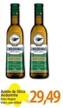 Azeite de Oliva Andorinha Extra Virgem Vidro com 500ml
