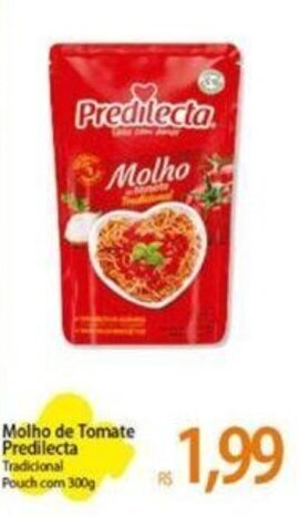 Atacadão Molho de Tomate Predilecta Tradicional Pouch com 300g oferta
