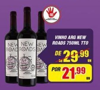 VINHO ARG NEW ROADS 750ML TTO