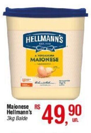Fort Atacadista Maionese Hellmann's 3kg Balde oferta
