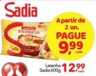 Lopes Supermercados Lasanha Sadia 600g oferta