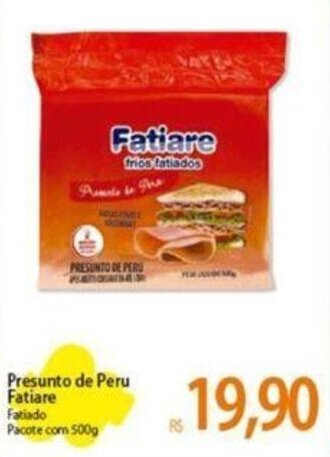 Atacadão Presunto de Peru Fatiare Fatiado Pacote com 500g oferta