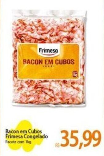 Atacadão Bacon em Cubos Frimesa Congelado Pacote com 1kg oferta