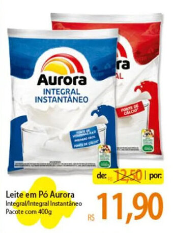 Atacadão Leite em Pó Aurora Integral/Integral Instantáneo Pacote com 400g oferta