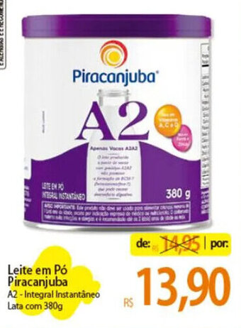 Atacadão Leite em Pó Piracanjuba A2-Integral Instantâneo Lata com 380g oferta