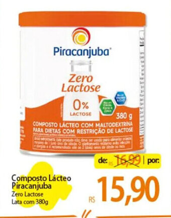 Atacadão Composto Lácteo Piracanjuba Zero Lactose Lata com 380g oferta