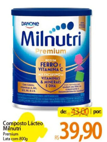 Atacadão Composto Lácteo Milnutri Premium Lata com 800g oferta