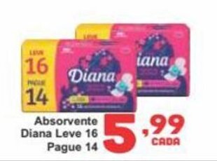 Absorvente Diana Leve 16 Pague 14