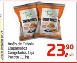 Tenda Atacado Anéis de cebola empanados congelados tajá pacote 1,1kg oferta