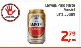 Tenda Atacado Cerveja puro malte amstel lata 350ml oferta