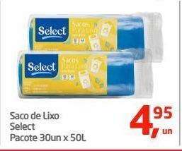 Tenda Atacado Saco de lixo select pacote 30un x 50l oferta