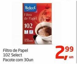 Tenda Atacado Filtro de papel 102 select pacote com 30un oferta