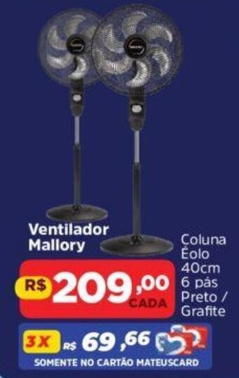 Supermercados Mateus Ventilador Mallory oferta
