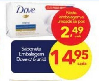 Lopes Supermercados Sabonete Embalagem Dove c/ 6 unid. oferta