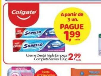 Creme Dental Tripla Limpeza Completa Sorriso 120g