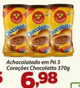 Confiança Supermercados Achocolatado em Pó 3 Corações Chocolatto 370g oferta