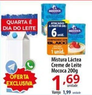 Akki Atacadista Mistura Láctea Creme de Leite Mococa 200g oferta