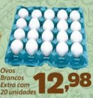 Confiança Supermercados Ovos Brancos Extra com 20 unidades oferta
