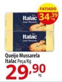 Akki Atacadista Queijo Mussarela Italac Peça/Kg oferta