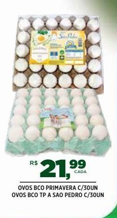 DB Supermercados Ovos bco primavera c/30un oferta