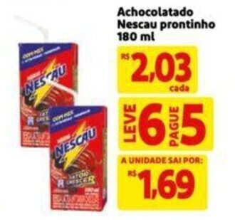 Extra Supermercado Achocolatado Nescau prontinho 180 ml oferta