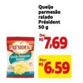 Extra Supermercado Queijo parmesão ralado Président 50 g oferta